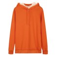 thumbnail image 1 of Women's Warm Lamb Wool Hoodie Solid Color Round Neck Long Sleeve Threaded Drawstring Casual Sweatshirt for Autumn Winter, 1 of 8