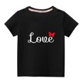 thumbnail image 1 of vdgthytj T-Shirts de la Saint-Valentin pour Tout-Petits Garçons Filles, Enfants, Col Rond Imprimé, Manches Courtes, Hauts, T-Shirt Graphique, Blouse, 1 of 6