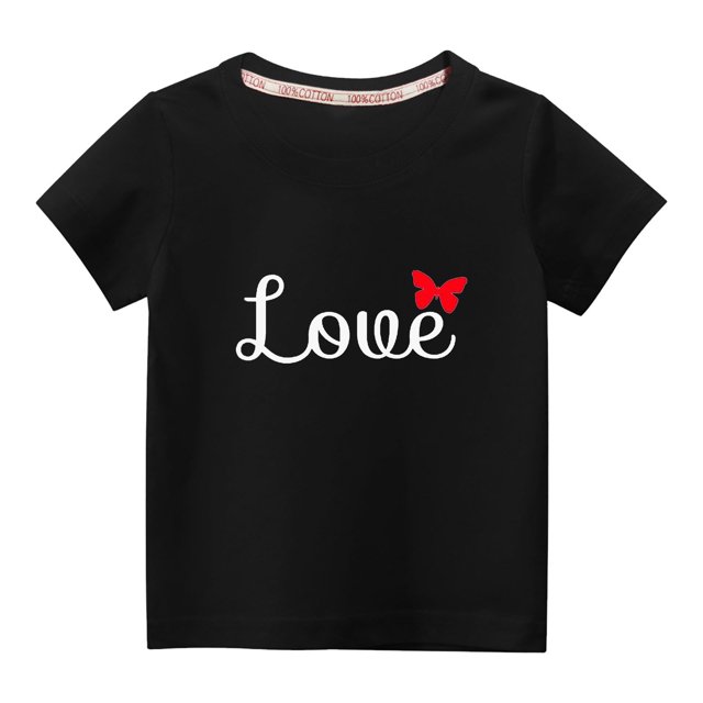 vdgthytj T-Shirts de la Saint-Valentin pour Tout-Petits Garçons Filles, Enfants, Col Rond Imprimé, Manches Courtes, Hauts, T-Shirt Graphique, Blouse