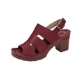 thumbnail image 3 of Sentmoon Talons pour Femmes Chaussures Confortables pour Femmes Sandales Confortables pour Femmes Sandales à la Mode Décontractées Confortables Grande Taille Couleur Unie Bout Rond Bout Ouvert Talon Talon Haut Sandales à une Bride, 3 of 10