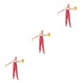 thumbnail image 4 of Wweixi Figurine Diorama 1/87 Personnages en Résine Train Disposition Rose 3Ensemble, 4 of 6