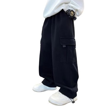 FDDMis Navy Sweatpants Black Football Pants Long Sweat Pants Boys Clothes for Teen Boys 12 to 18 Month Boy Clothes Boys 4t, Black 12-13 Years
