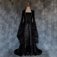 thumbnail image 1 of EGNMCR Robes d'Été Femmes Tendance 2024 Robe Princesse pour Femme Style Rétro Couleur Unie Manches Trompette, 1 of 5