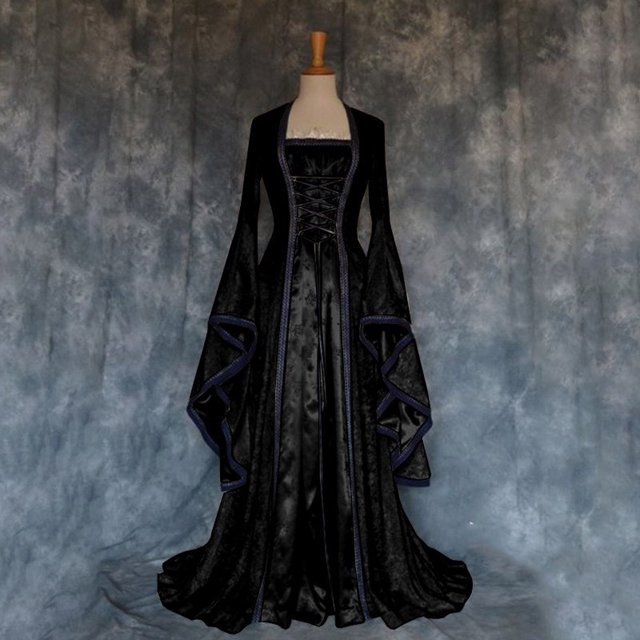 EGNMCR Robes d'Été Femmes Tendance 2024 Robe Princesse pour Femme Style Rétro Couleur Unie Manches Trompette