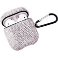 thumbnail image 1 of Glitter Diamond Case for AirPods with Keychain Shockproof Protection Premium Shiny Rhinestone Case with AirPods 2 and 1 Charging Case (White+AB C5), 1 of 5