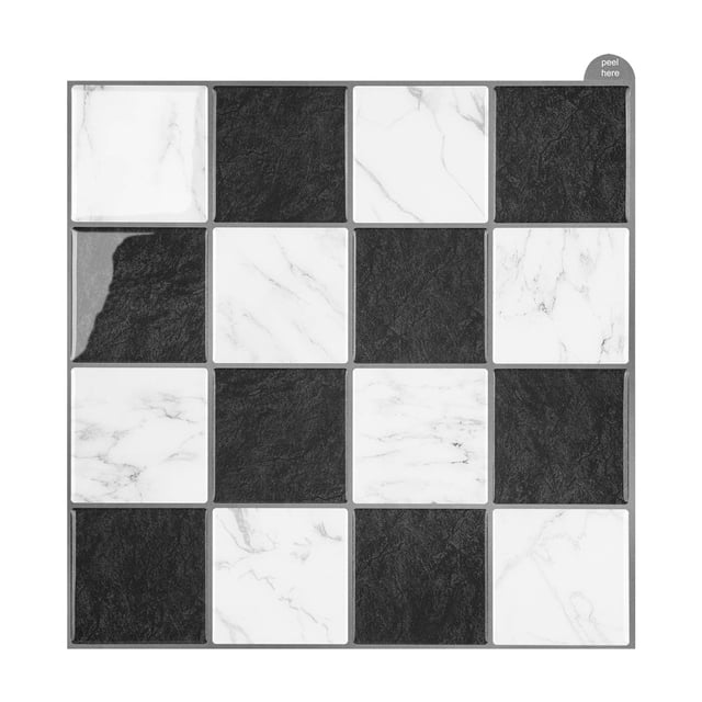 Stickers 2 Peel And Stick Tile Decals for Kitchen and Bathroom with Grid Design Removable Backsplash and Water Finish