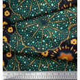 thumbnail image 2 of Soimoi Moss Georgette Fabric Mosaic Flower Printed Fabric 1 Yard 42 Inch Wide, 2 of 3
