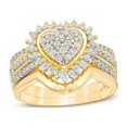 thumbnail image 1 of EGNMCR Bagues Femmes Mode Mariage Or Diamant Ensemble Deux Pièces Bague Femme, 1 of 6