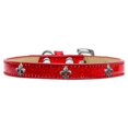 thumbnail image 1 of Silver Fleur De Lis Widget Dog Collar Red Ice Cream Size 16, 1 of 1