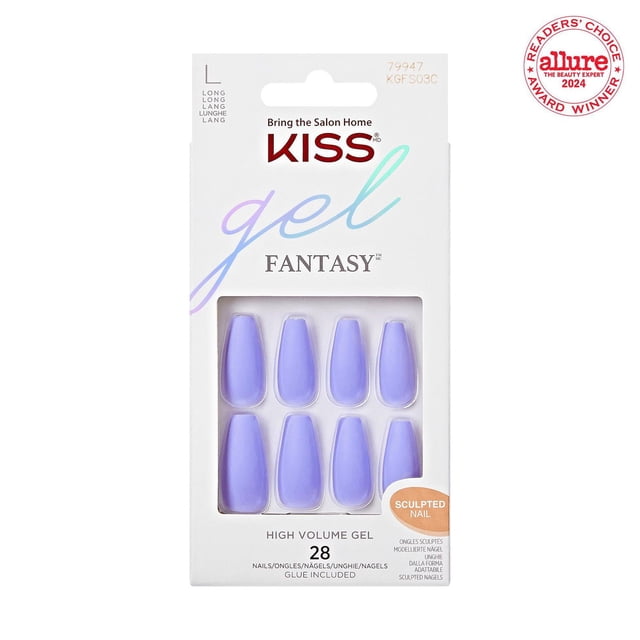 KISS Gel Fantasy - Fake Nails, 28 Count, Long