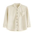 thumbnail image 2 of Printemps Automne Cual Chemises Couleur Unie Manches Longues Tops Bouton Chemises pour Parti, 2 of 4