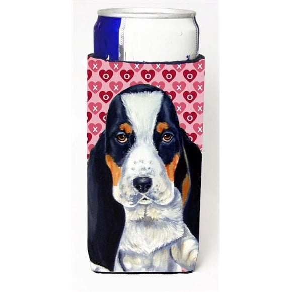 Carolines Treasures LH9149MUK Basset Hound Hearts Love And Valentines Day Portrait Michelob Ultra s For Slim Cans - 12 oz.