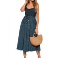 thumbnail image 1 of Julyccc Womens sleeveless Boho Sundress Summer Beach Bottons Maxi Dress, 1 of 1
