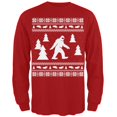 thumbnail image 1 of Sasquatch Ugly Christmas Sweater Red Long Sleeve T-Shirt, 1 of 1