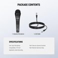 thumbnail image 2 of NEEWER NW-040 Microphone Cardioïde Dynamique avec Câble XLR, Boîtier en Métal Rigide, Micro Unidirectionnel pour Instruments de Musique Voix Discours en Public, 2 of 8