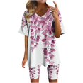 thumbnail image 2 of Blouses pour Femmes, Ensembles de Blouses Décontractées à Manches Courtes Imprimées et Col en V pour Femmes, 2 of 4