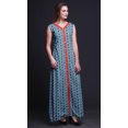 thumbnail image 3 of Bimba Robe Anarkali à Col Mandarin Imprimée Shibori Indigo Blue2 pour Femme, Kurta Ethnique Indienne, Moyen, 3 of 6