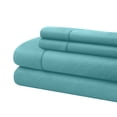 thumbnail image 1 of Bassano 1800 Series Embossed Deep Pocket Sheet Set - Super Soft & Wrinkle Free - Luxurious Bed Sheets Set (California King, Aqua), 1 of 3