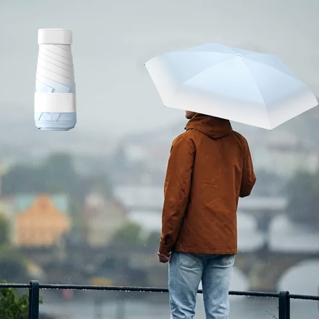TIMIFIS Sun Brolly Gradient 6-Fold Umbrella Vinyl Sunscreen-Light Small Mini 50-Fold Sun Umbrella Gift Umbrella Summer Essentials