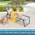 thumbnail image 4 of Costway 2 PCS Folding Chaise Lounge Chair Portable Sun Lounger with Adjustable Backrest Grey, 4 of 8