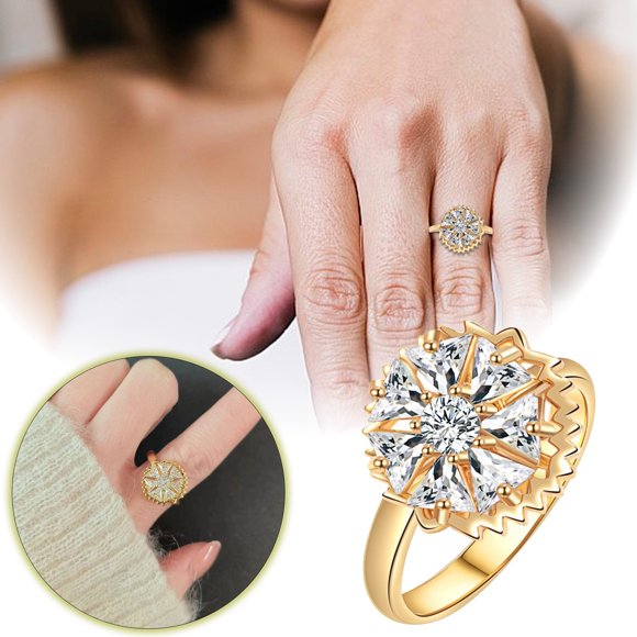 WIFKLSIIPG Anxiety Ring Gold Plated Adjustable Open Ring Anxiety Ring Party Jewelry Birthday Gift Men and Women