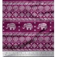 thumbnail image 1 of Soimoi Crepe Silk Fabric Aztec & Tribal Elephant Animal Print Sewing Fabric Yard 42 Inch Wide, 1 of 3