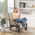 thumbnail image 4 of Costway 2PCS Patio Rocking Chair with Cushion Heavy-Duty Metal Frame Smooth Glider Outdoor, 4 of 9