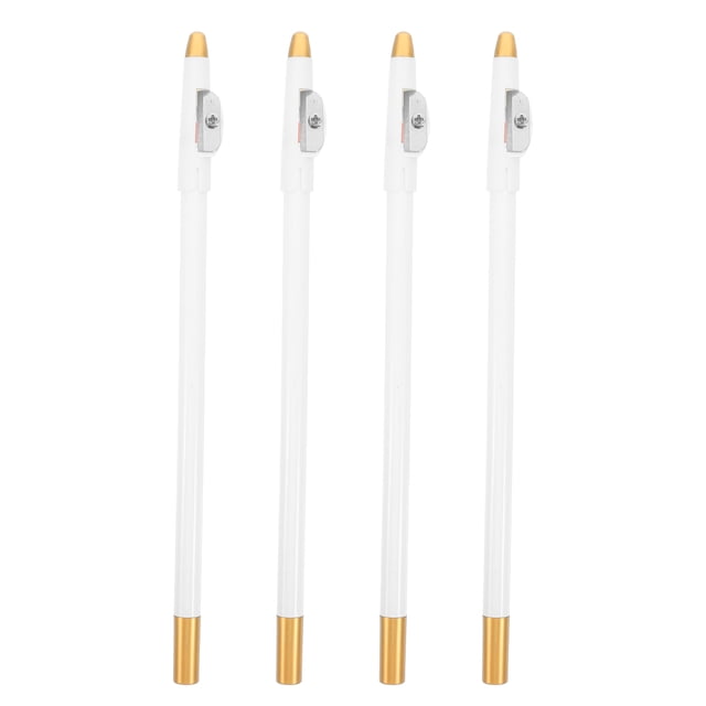 4pcs White Barber Pencil Set With Built In Sharpener For Men Women For Hair Detailing Beard Shaping And Eyebrow Makeup Tools