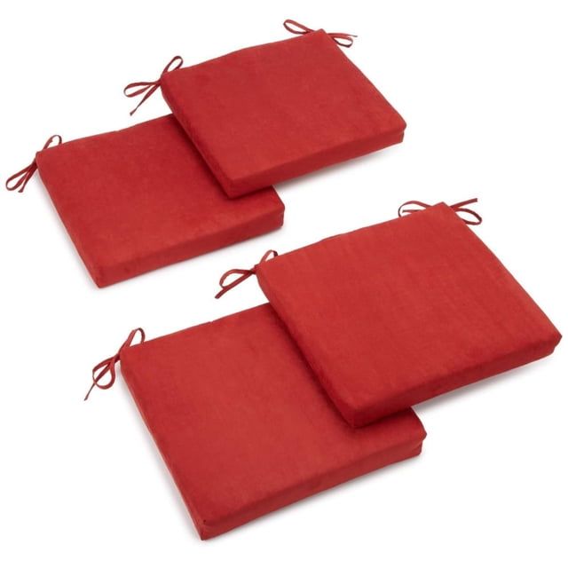 Blazing Needles Outdoor Micro Suede 19-Inch by 20-Inch by 3-1/2-Inch Zippered Cushions, Cardinal Red, Set of 4