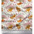 thumbnail image 1 of Soimoi Viscose Chiffon Fabric Tree,Floral & Deer Animal Printed Fabric 1 Yard 42 Inch Wide, 1 of 3