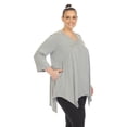 thumbnail image 2 of White Mark Tunique à Manches 3/4 pour Femmes, Taille Empire, Col en V, 2 of 6