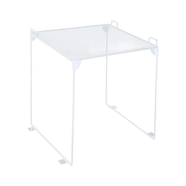 simhoa Locker Organizer Shelf Foldable Wear Resistant Versatile Stackable for Gym and Work Convenient under Sink Organization Holder White