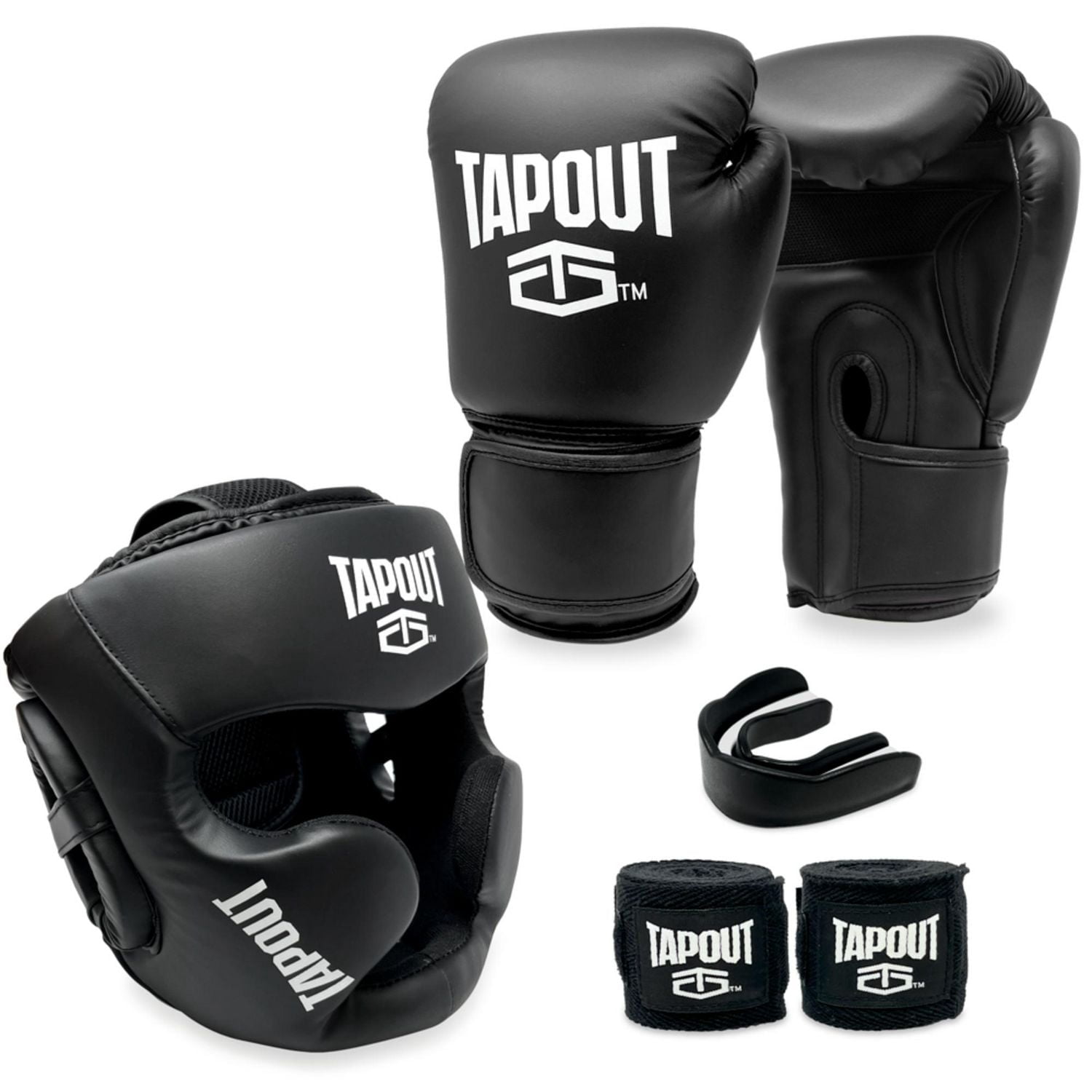 Kit de boxe Tapout noir 6 pièces