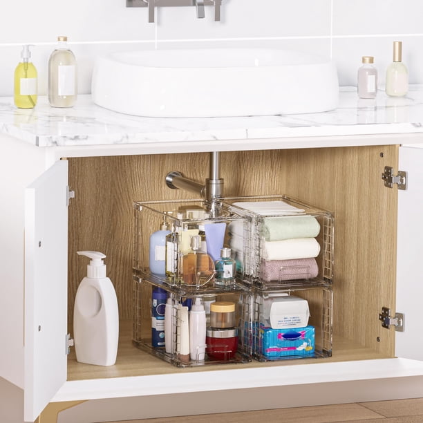 Vtopmart 2 Pack Large Stackable Storage Drawers,Clear Acrylic