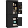 thumbnail image 1 of HOMCOM 71" Kitchen Pantry Cabinet with Spice Racks and LED Lights, Black, 1 of 10