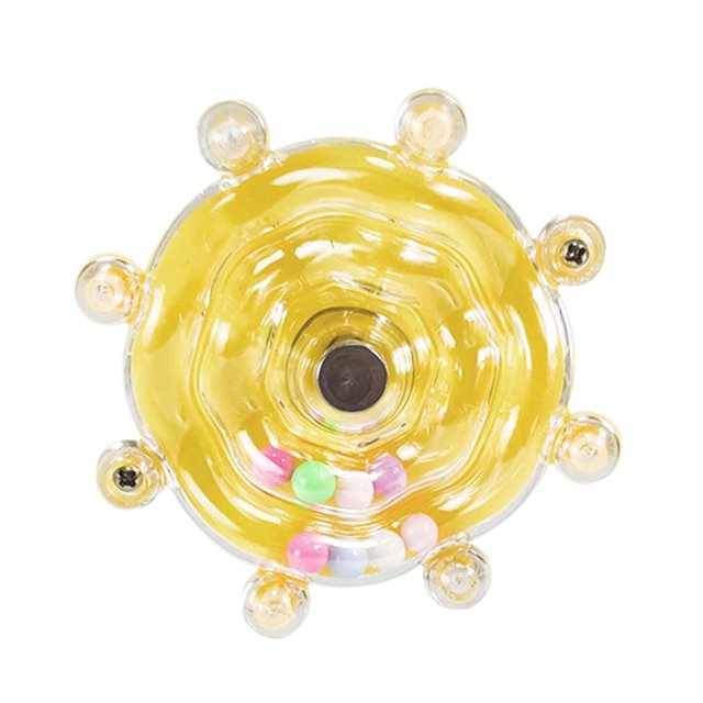 lionlar Bird Cage Toy Parrot Rotary Wheel Rattle for Cockatiels Parrotlets Lovebirds Yellow