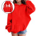 thumbnail image 2 of Wdgfv Chandail à Capuche Imprimé Lettre pour Filles, Manches Longues, Décontracté, Confortable, Rouge 14-16 Ans, 2 of 7