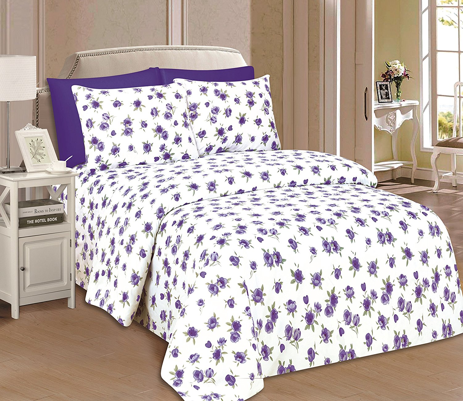 Beverly Hills 1800 Series Ultra Soft Printed 6 PC Sheet Set (Queen, Jamsine)
