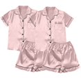 thumbnail image 1 of B91xZ Ensemble de Pyjama pour Femmes à Manches Courtes, Chemise Boutonnée, Ensemble de Pjs de Nuit Deux Pièces, Ensemble de Shorts de Pjs avec Poches, Rose TG, 1 of 4