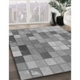 thumbnail image 3 of Ahgly Tapis d'Intérieur Lavable en Machine Carré Transitionnel Gris Fumé, 7 Pieds Carré, 3 of 7