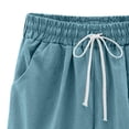 thumbnail image 5 of Timegard Plus Size Shorts for Women Cotton Linen Elastic Waist Drawstring Ruched Casual Loose Shorts, 5 of 5