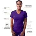 thumbnail image 3 of Adar Pro Scrubs for Women - Modern V-Neck Scrub Top - P7002 - Grape - XL, 3 of 7