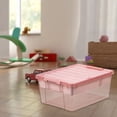 thumbnail image 1 of Leutsin Toy Storage Containers with Lids,Brick Shaped Kids Toy Organizer Box, Plastic Clear Stackable Toy Bin Chest for Building Block Dolls,Toys Storage Organizer Bins, Building Blocks Storage, 1 of 4