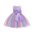 thumbnail image 1 of Robes de Fête pour Filles Tout-Petits Filles Filet de Couleur Nœud Papillon Robe de Fête d'Anniversaire Fleurs Robes pour Enfants Robes d'Anniversaire pour Filles Petites Filles Robes, 1 of 9