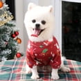 thumbnail image 1 of Snowman  Pet Clothes for Dog Pajamas Soft Christmas PJS  Medium Red Back Length, 1 of 10