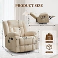 thumbnail image 2 of YSICK Swivel Rocker Recliner Chair with USB Ports Chenille for Living Room,Khaki, 2 of 7