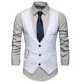 thumbnail image 1 of British Style Summer Formal Suit Vest for Men Slim Fit Solid Design Large Sweetheart Neckline, 1 of 6