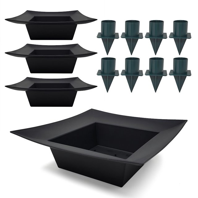 Kit d'Agencement Pièce Centrale - 4 Plateaux Carrés avec Bougeoir Conique