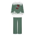 thumbnail image 4 of Pisexur Pyjamas de Noël pour Femmes Ensemble Deux Pièces Tendance Vacances Imprimé Verre de Vin Rouge Pjs Décontractés Manches Longues Col Rond Hauts Pantalons de Pyjama Vêtements de Nuit, 4 of 4