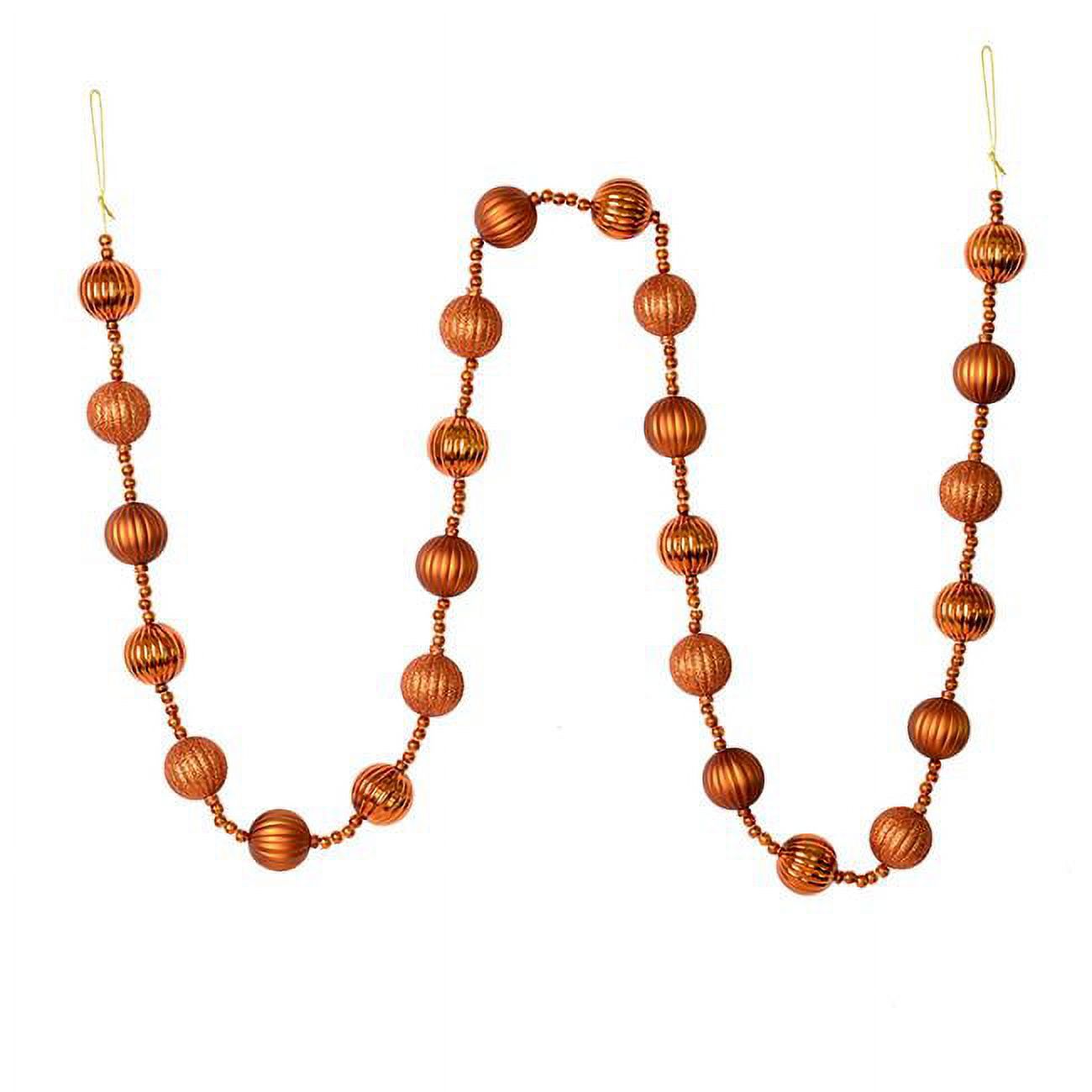 Vickerman M183588 6 ft. Copper Stripe Ball Garland